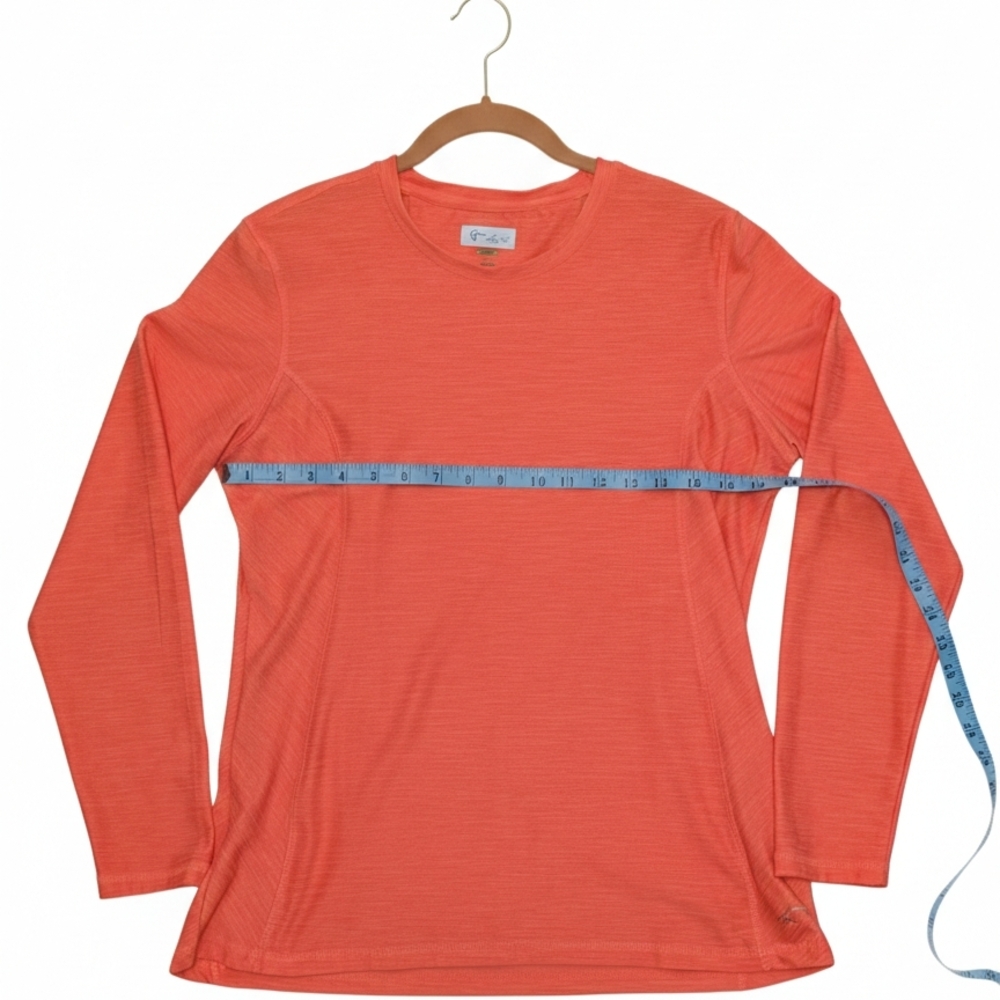 Greg Norman Collection Coral Long Sleeve Tee Athleisure Gym Comfort Loungewear